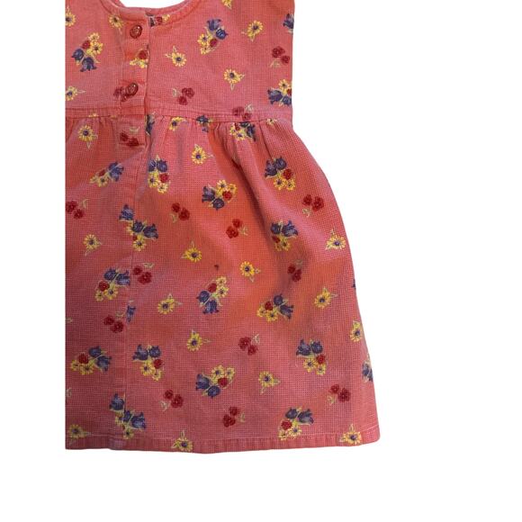 Vintage 1990s Y2K Girls 4T Cherokee Pink Floral Printed Button Maxi Dress Tie - Picture 3 of 6